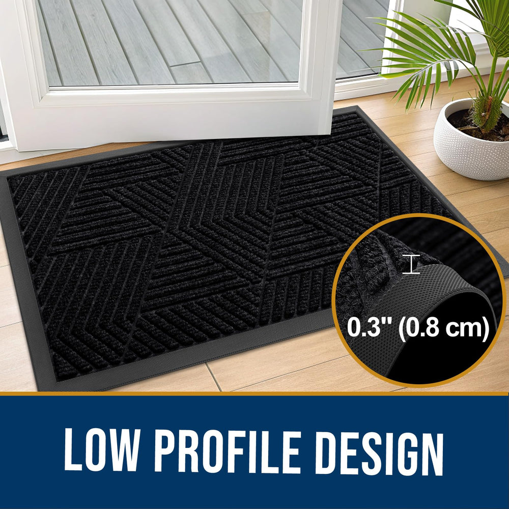 Kitinjoy felpudo junto a puerta para apreciar el tamaño 35x23 pulgadas