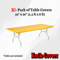 Kwik-Covers close-up del elástico en el borde que asegura el mantel