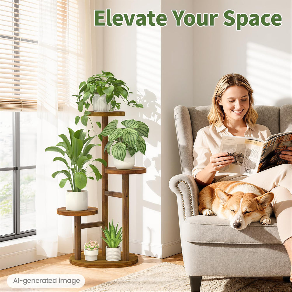 LASZOLA soporte en salón integrando plantas y decoración natural