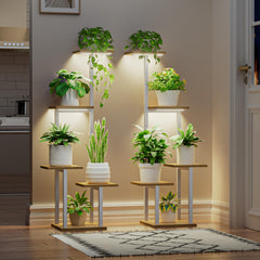 LATIBELL luz de cultivo encendida mostrando espectro completo y mejora visual de las plantas