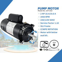 LEUNGOO placa de datos del motor mostrando especificaciones eléctricas claras
