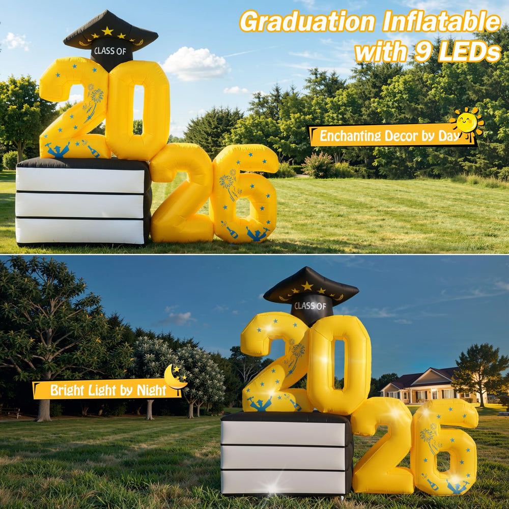 Lewondr detalle de las 7 luces LED blancas iluminando el inflable