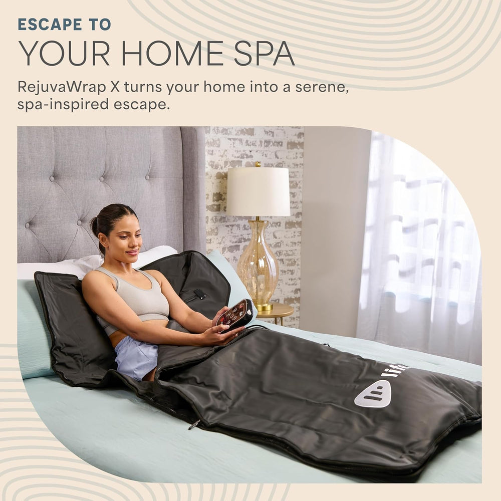 LifePro manta sauna en uso en salón para una sesión relajante en casa
