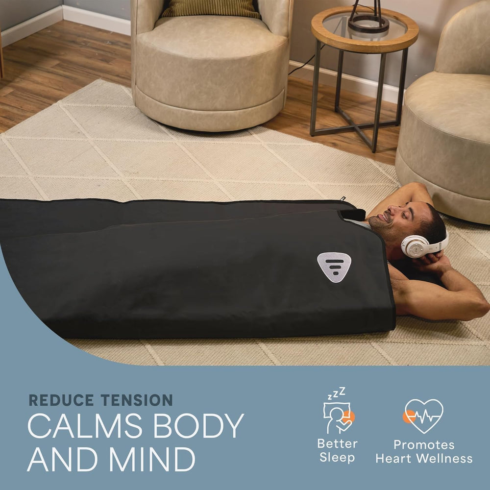 LifePro manta sauna en uso en salón ofreciendo relajación y recuperación cómoda