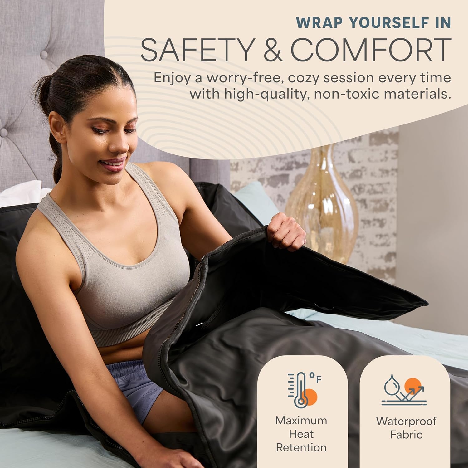 LifePro interior de la manta con superficie fácil de limpiar después del uso