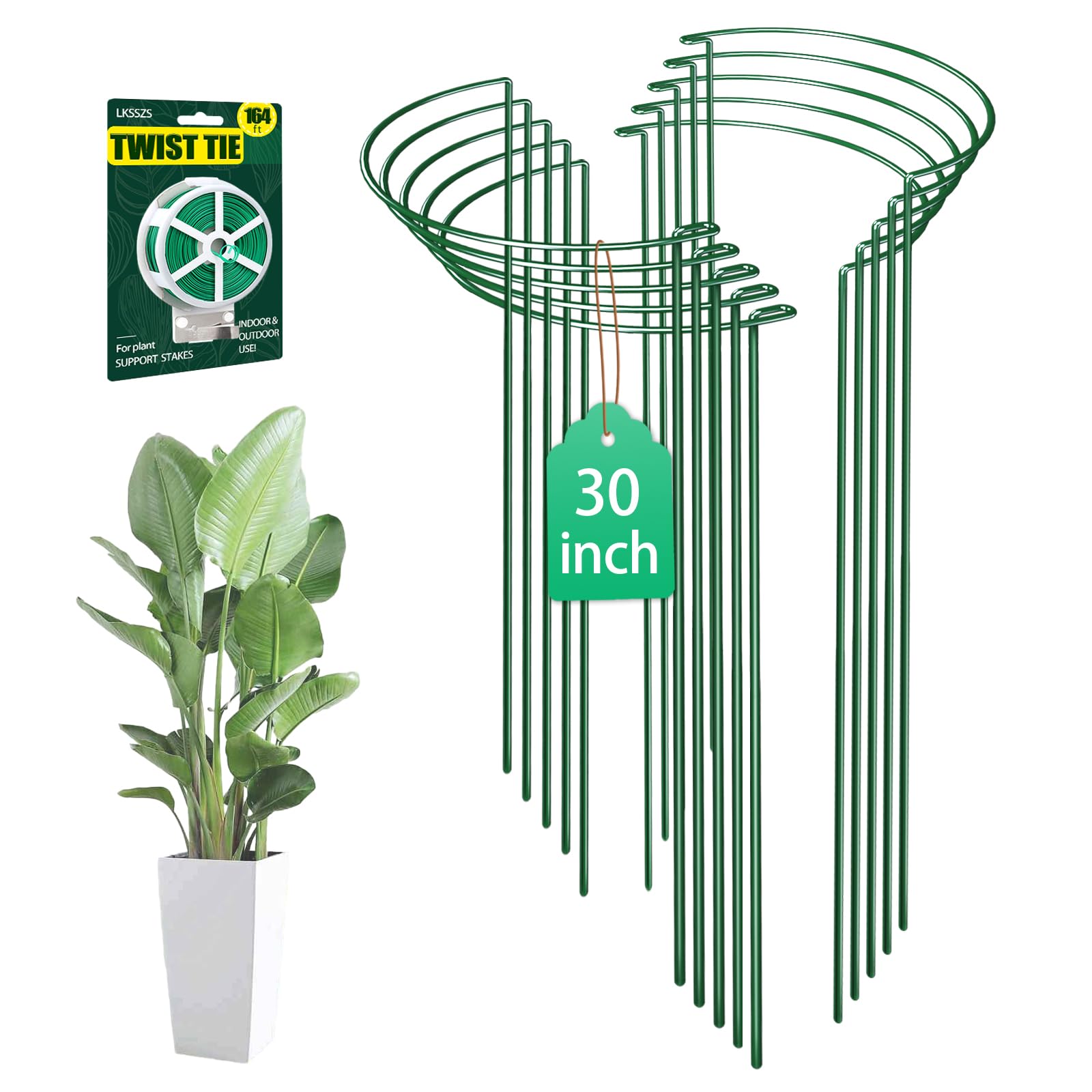 LKSSZS empaque frontal con 10 estacas de 30 pulgadas, aporta soporte resistente