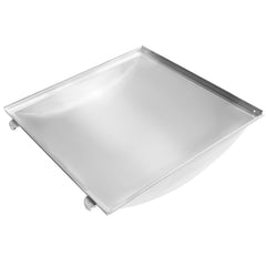 LS'BABQ bandeja frontal de acero inoxidable mostrando ajuste y protección