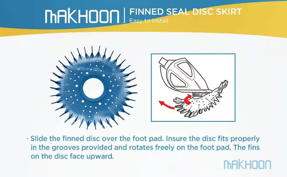 MAKHOON disco instalado en limpiafondos en uso beneficiando limpieza