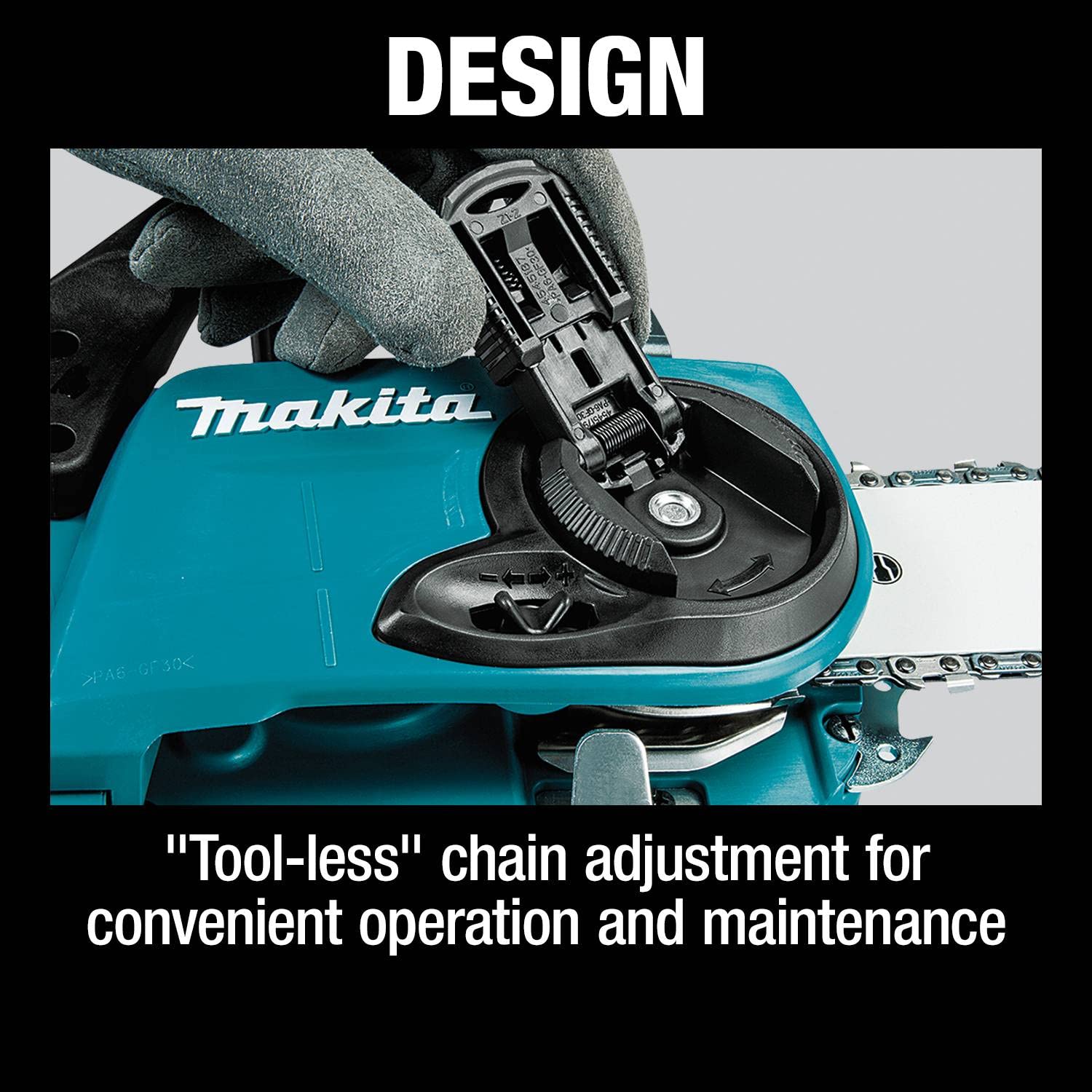 Makita XCU04CM cortando un tronco para mostrar velocidad y capacidad de corte