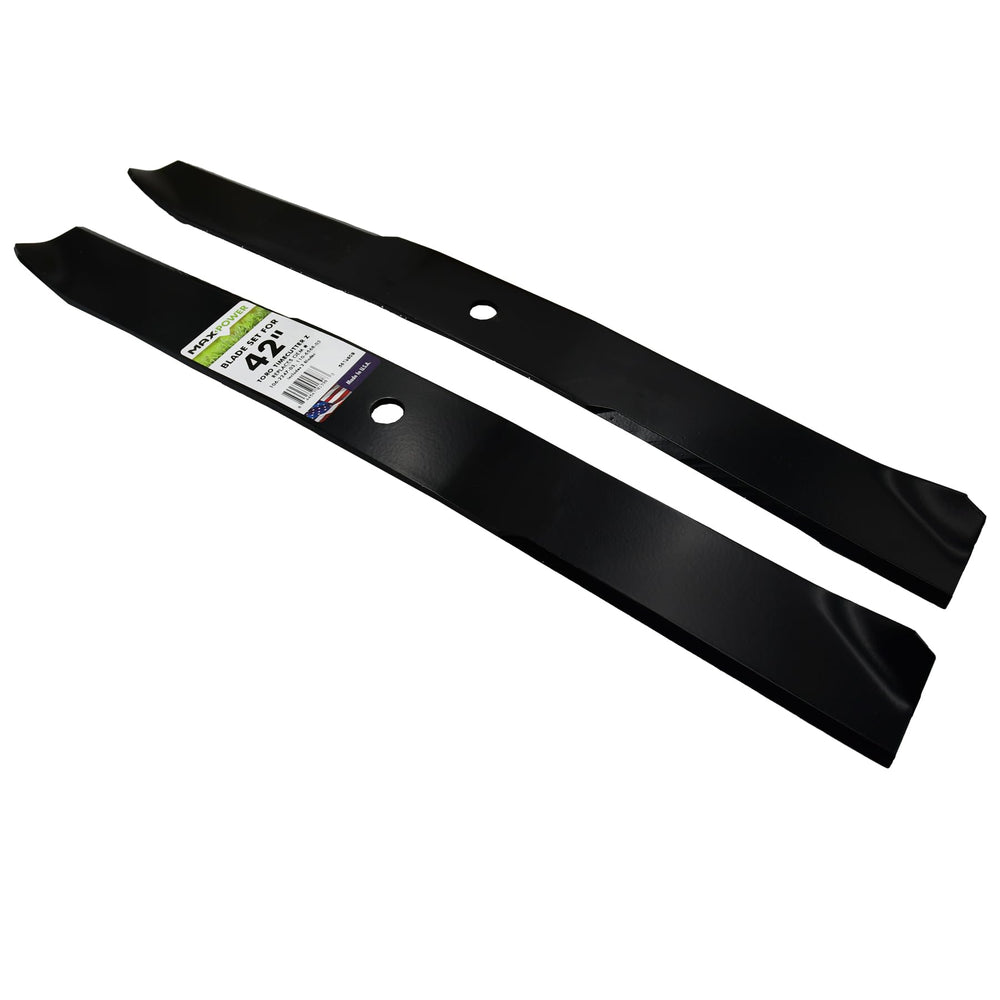 Maxpower cuchillas instaladas en Toro Timecutter Z demostrando ajuste directo