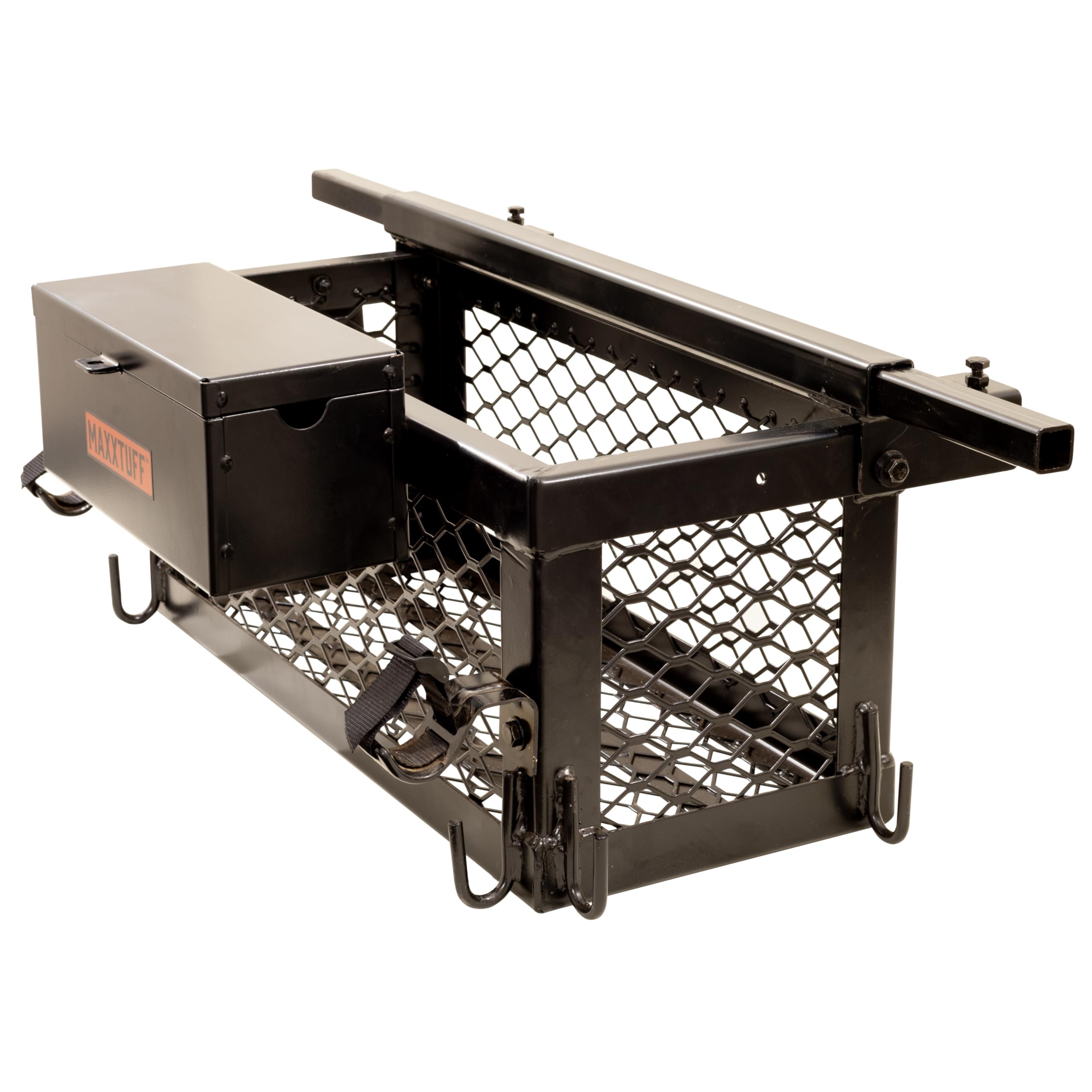 MAXXTUFF detalle lateral con ganchos para herramientas largos y organización