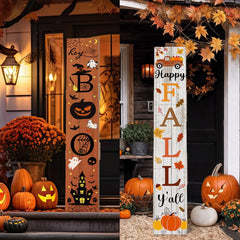 Memorywuu lado 'HEY, BOO' iluminado en porche nocturno, crea ambiente festivo