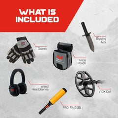 MINELAB bobina V10X detalle de doble D que mejora profundidad y discriminación