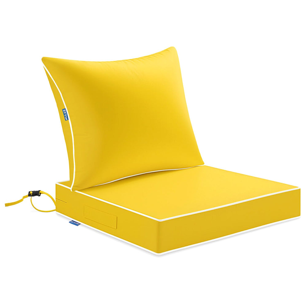 MIULEE vista frontal del cojín amarillo, mejora instantánea del confort exterior