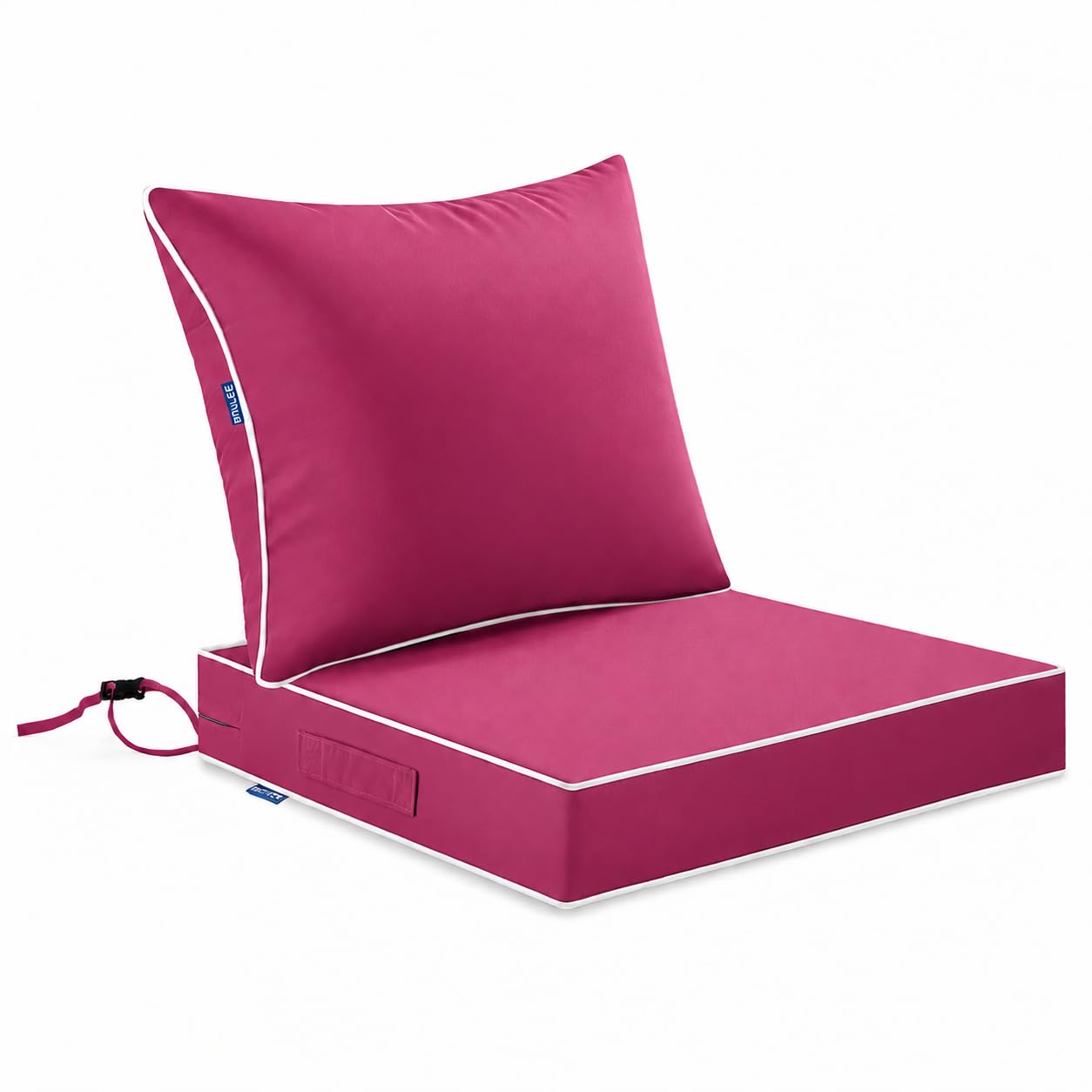 MIULEE cojín fucsia vista frontal con color vibrante y confort