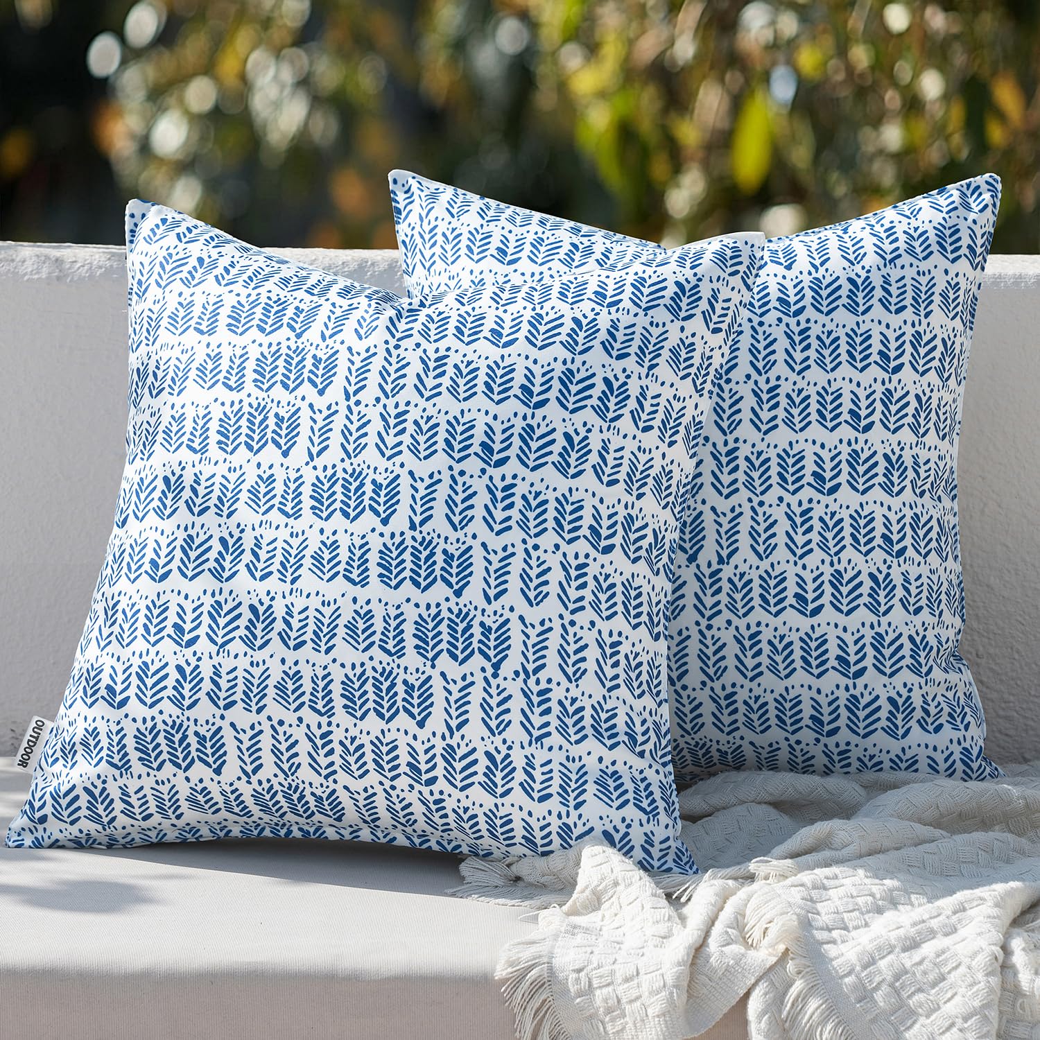 MIULEE cojín lumbar frontal mostrando color azul real y diseño resistente