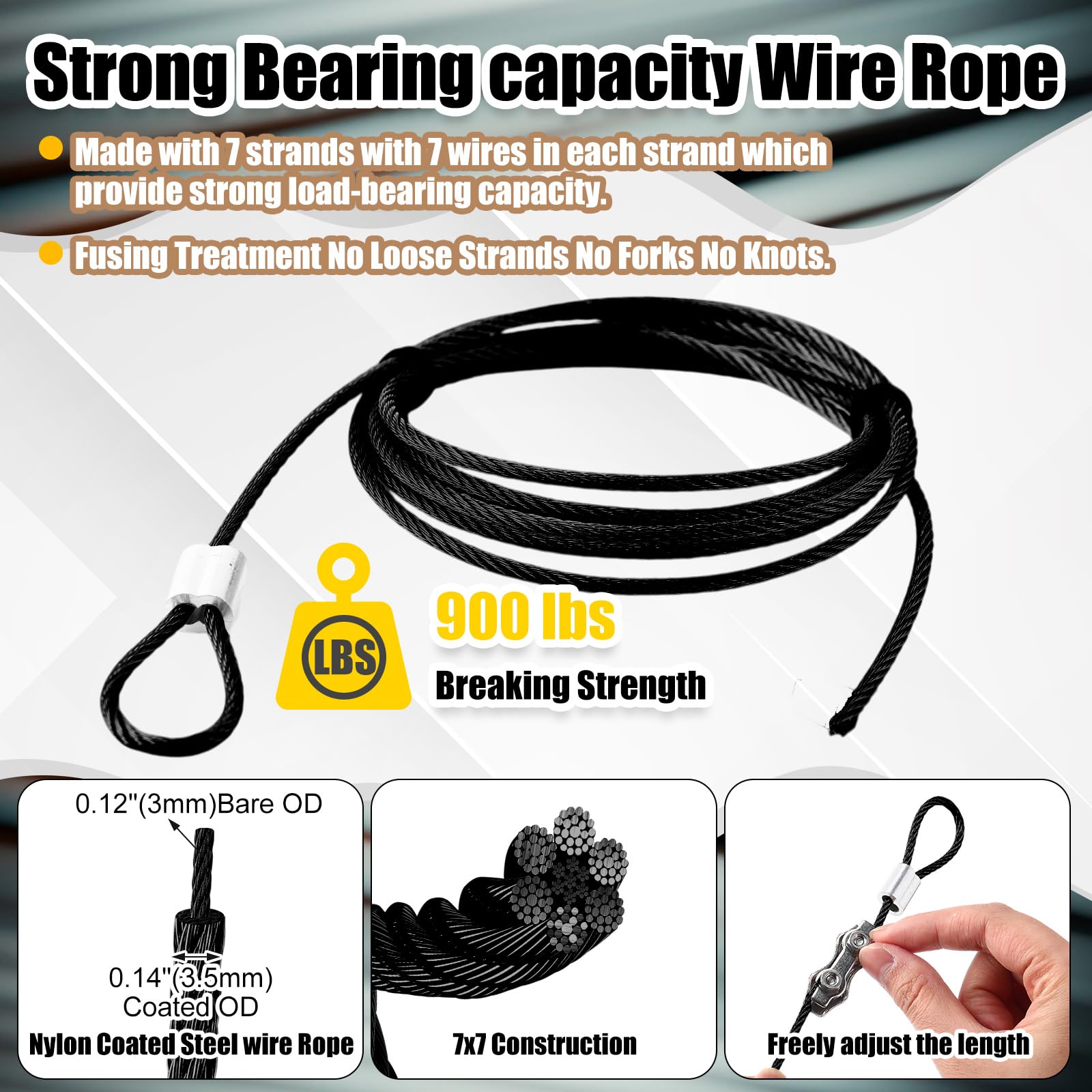 MorningRo cables de acero extendidos para conexiones resistentes