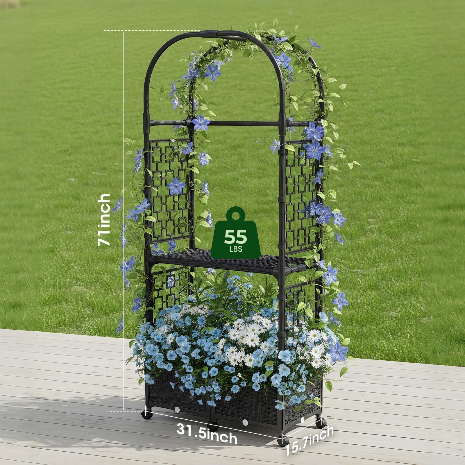MQHUAYU estante metálico cargado, soporte robusto para cosechas y herramientas
