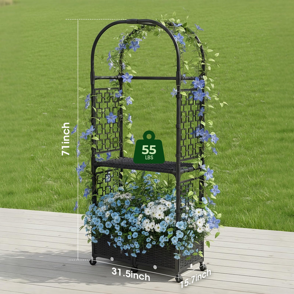 MQHUAYU estante metálico cargado, soporte robusto para cosechas y herramientas