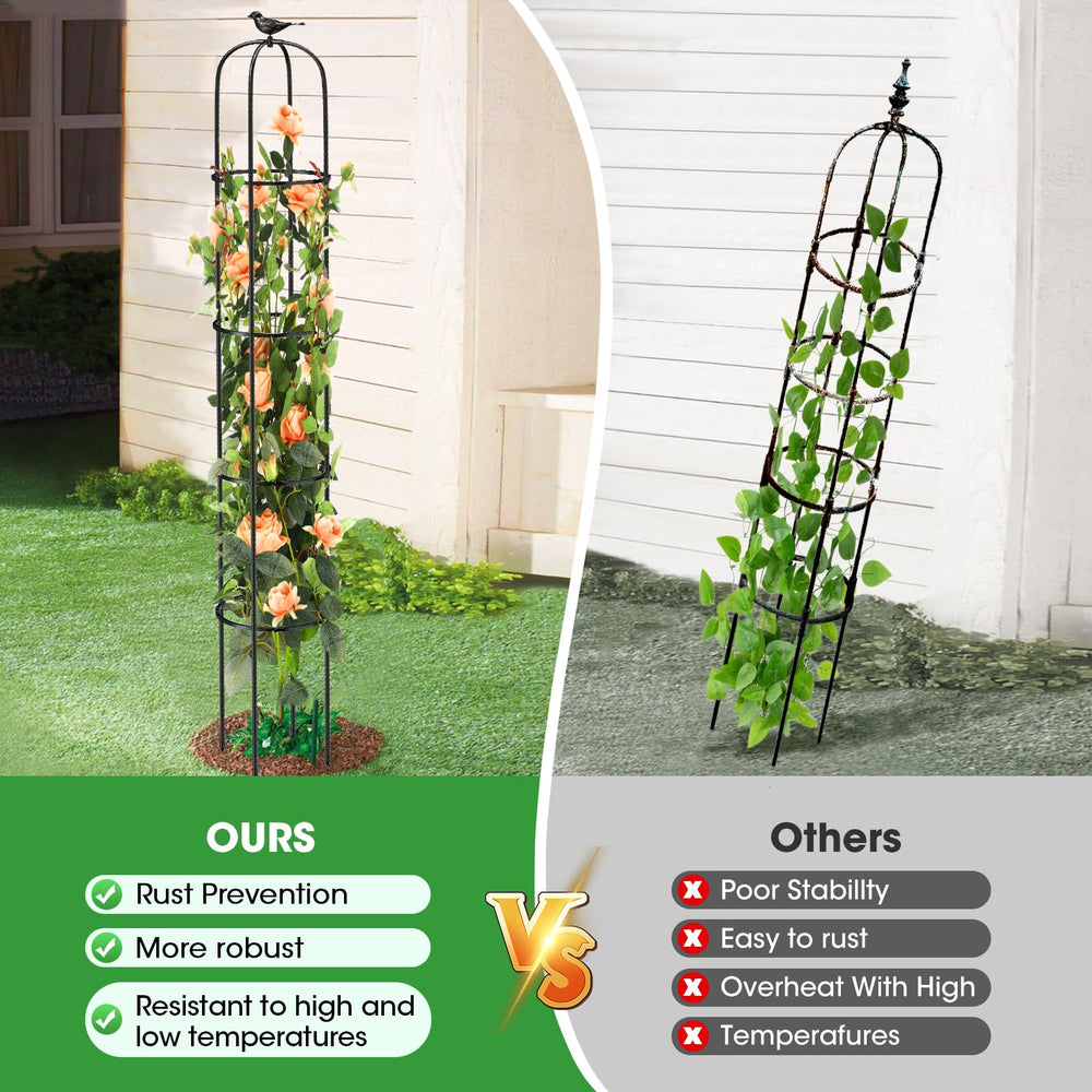 MQUPIN torre sosteniendo plantas de tomate en maceta, crecimiento guiado