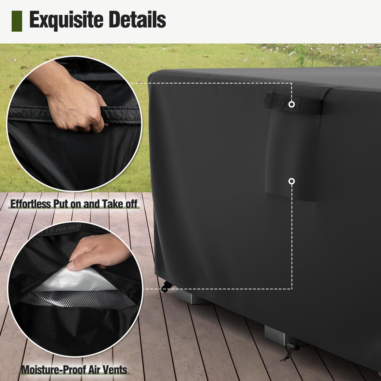 MR.COVER correas y cordones con cierre que aseguran la funda contra viento