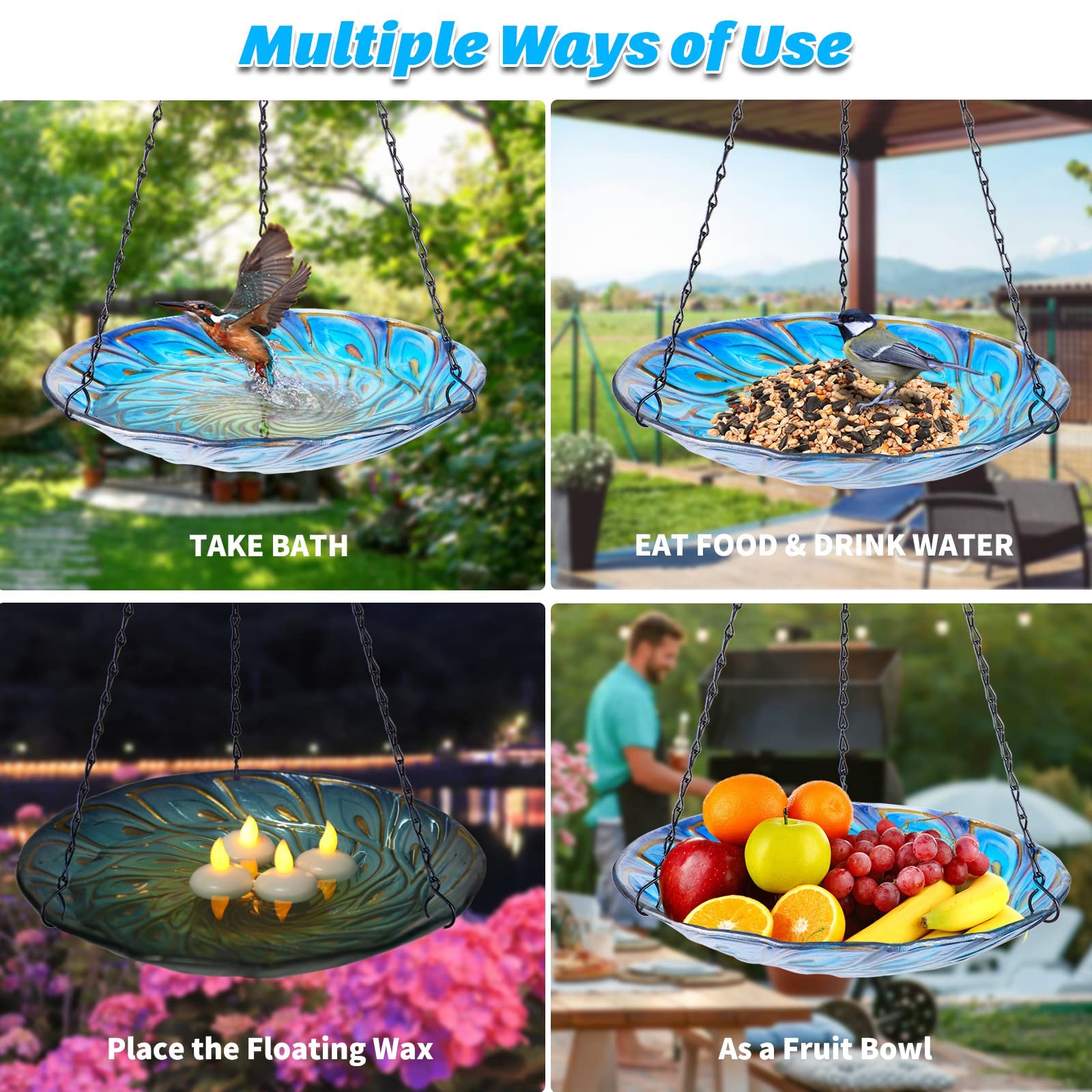 MUMTOP limpieza fácil del cuenco para mantener agua y semillas limpias