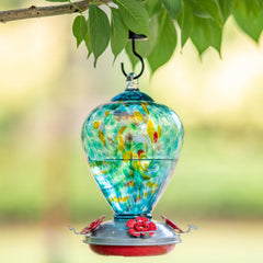 Muse Garden detalle vidrio soplado con burbujas, aspecto artesanal y único
