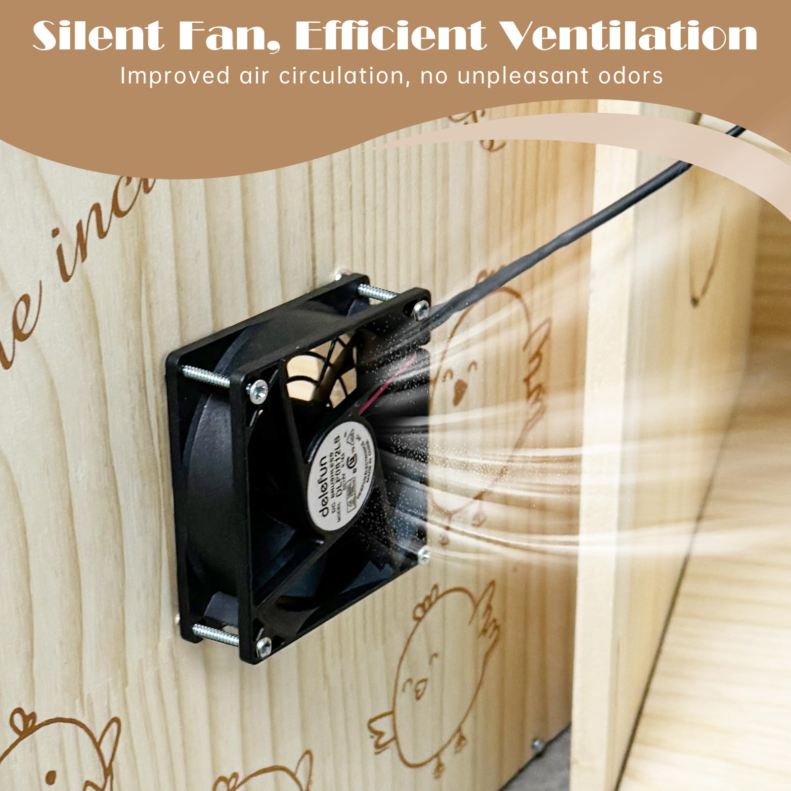 Nalwort ventilador silencioso y claraboya ajustable para mejor circulación