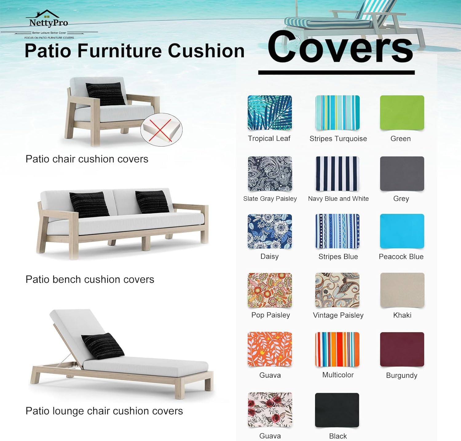 NettyPro funda en terraza con muebles, estilo y resistencia exterior