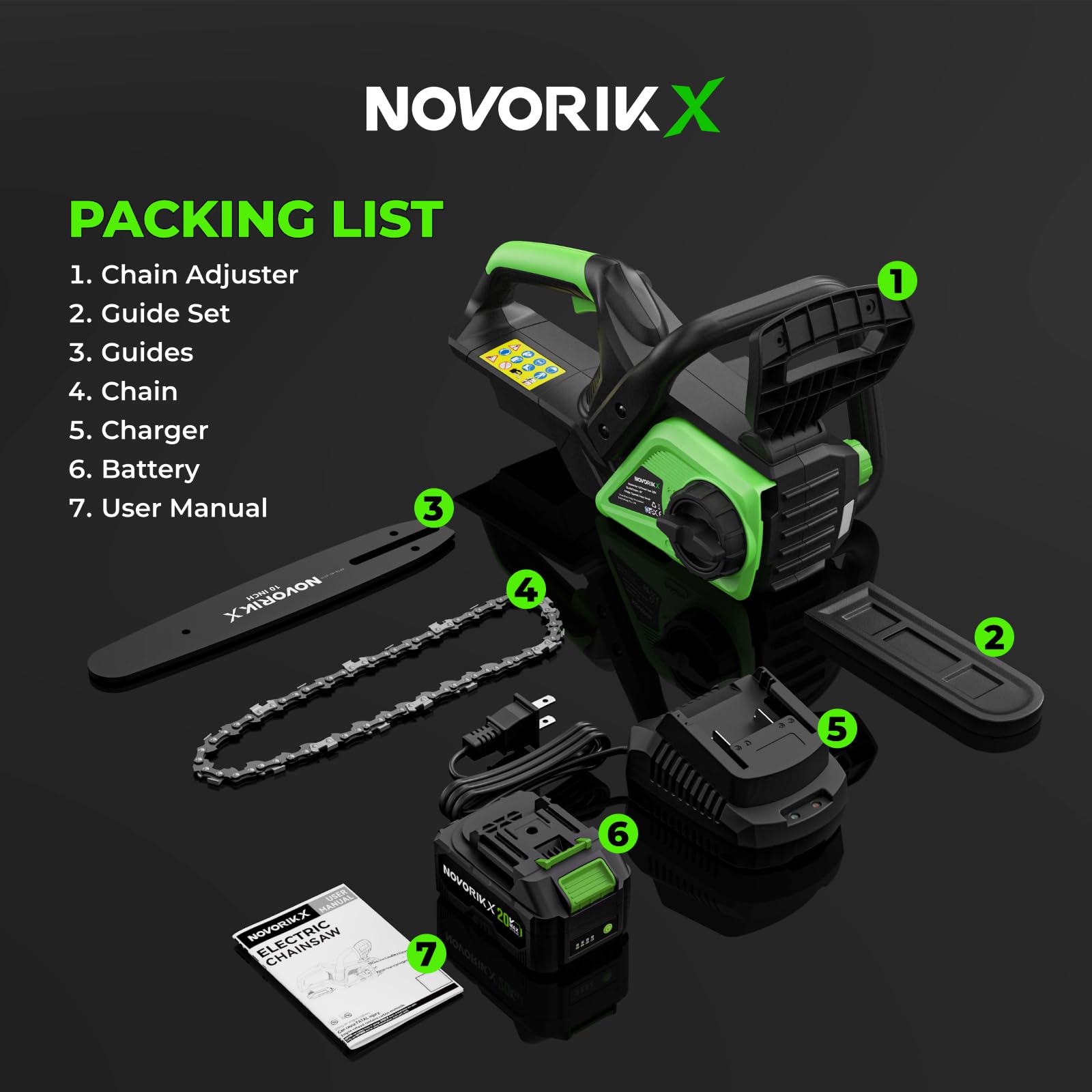 NovorikX kit con cargador y accesorios listo para usar