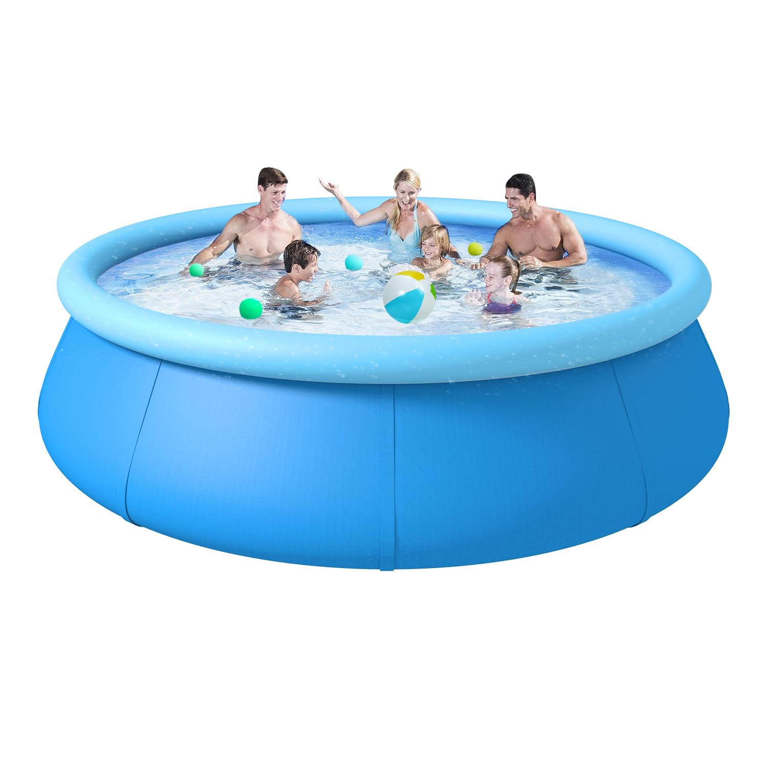 OLYMSOLD vista frontal de la piscina familiar mostrando tamaño y forma