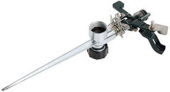 Orbit aspersor frontal mostrando boquilla y estabilidad para riego efectivo