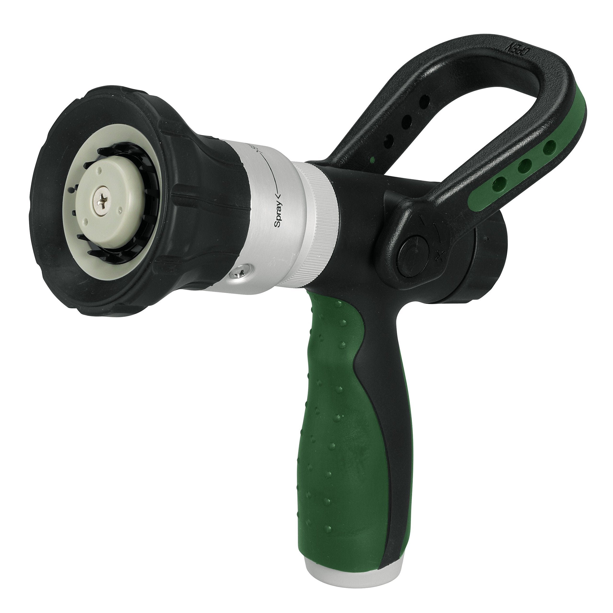 Orbit boquilla SunMate Stream Fire frontal mostrando ajuste grande y agarre cómodo