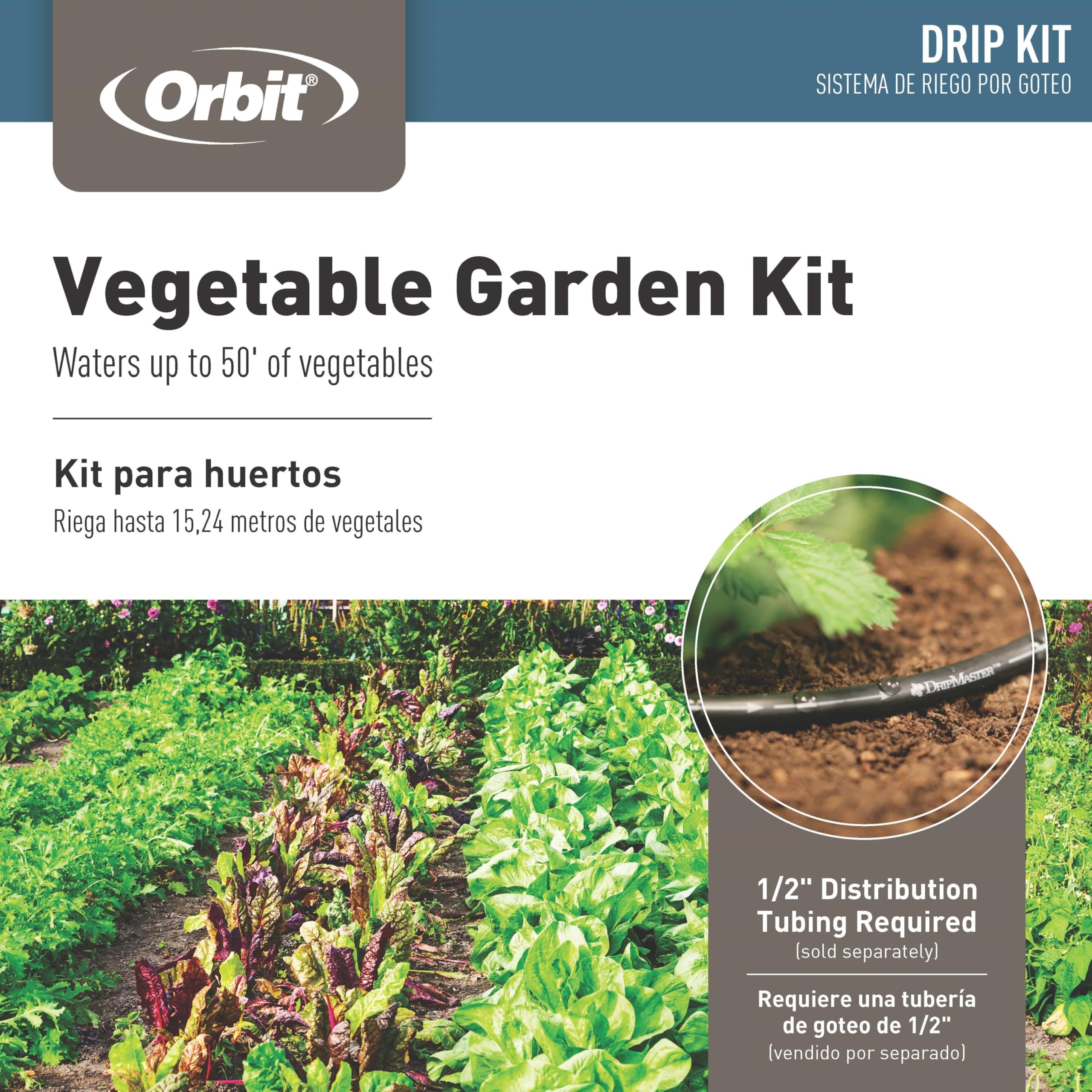 Orbit tubería soaker 1/4" detalle de perforaciones que asegura riego uniforme