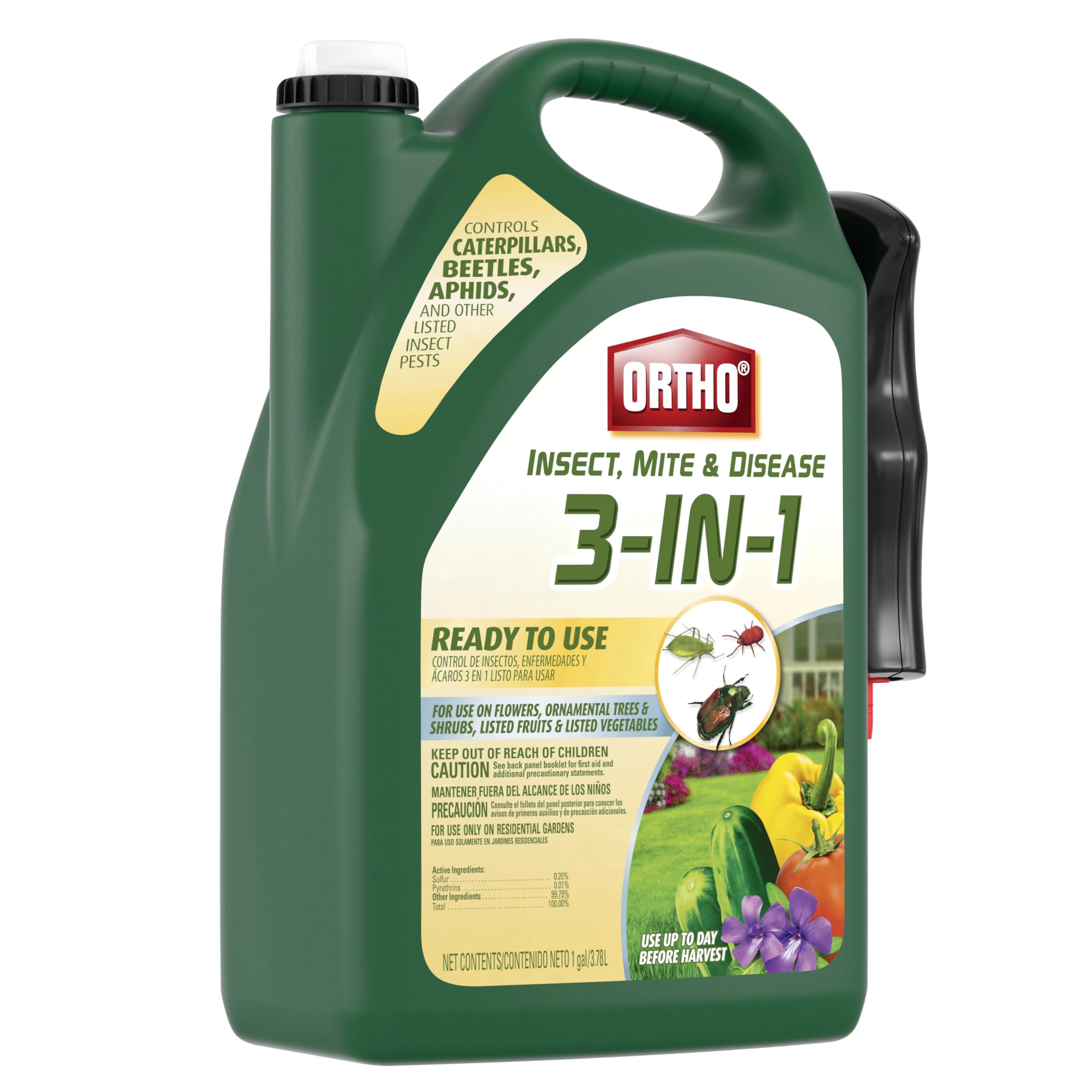 Ortho comparación de tamaño mostrando la botella de 1 galón y cobertura