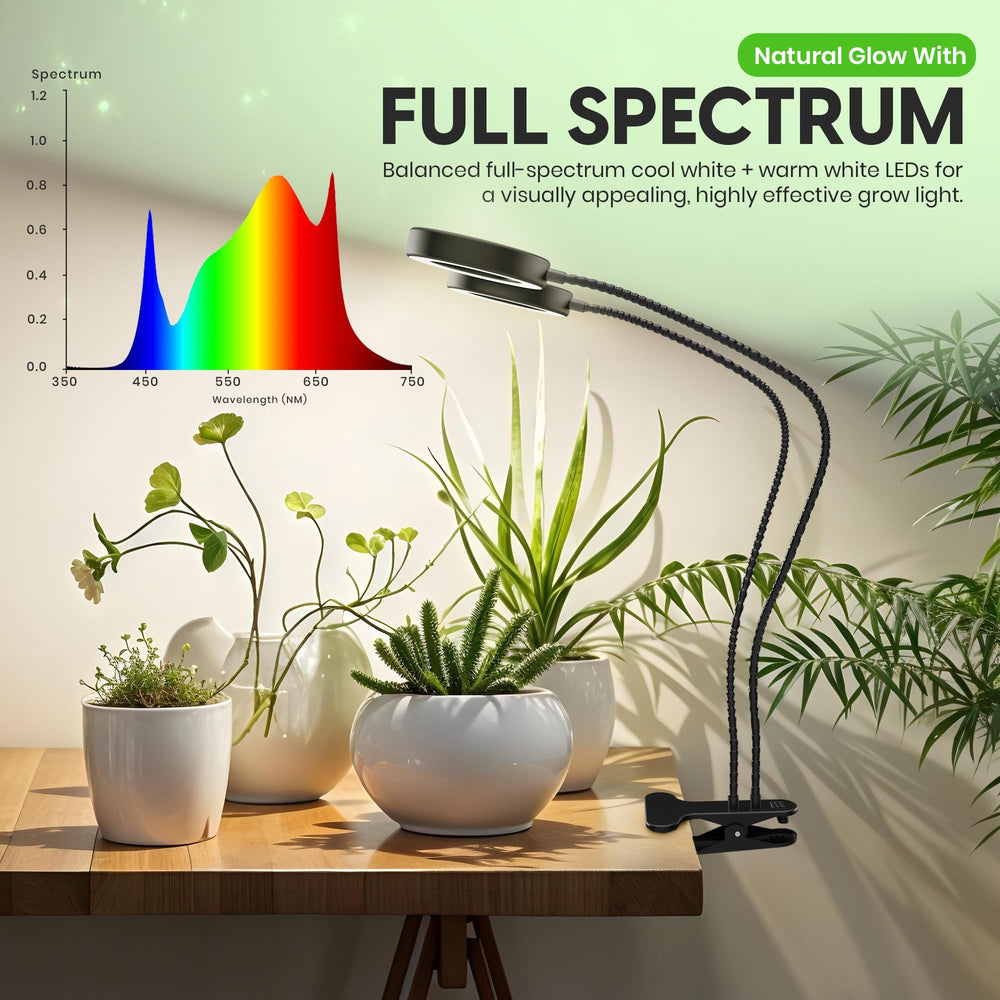OSANI lámpara iluminando varias plantas en interior para crecimiento uniforme