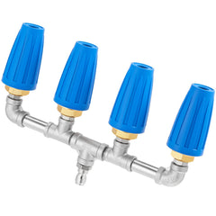 Otoolling vista frontal de la boquilla turbo mostrando forma y color azul beneficios de manejo