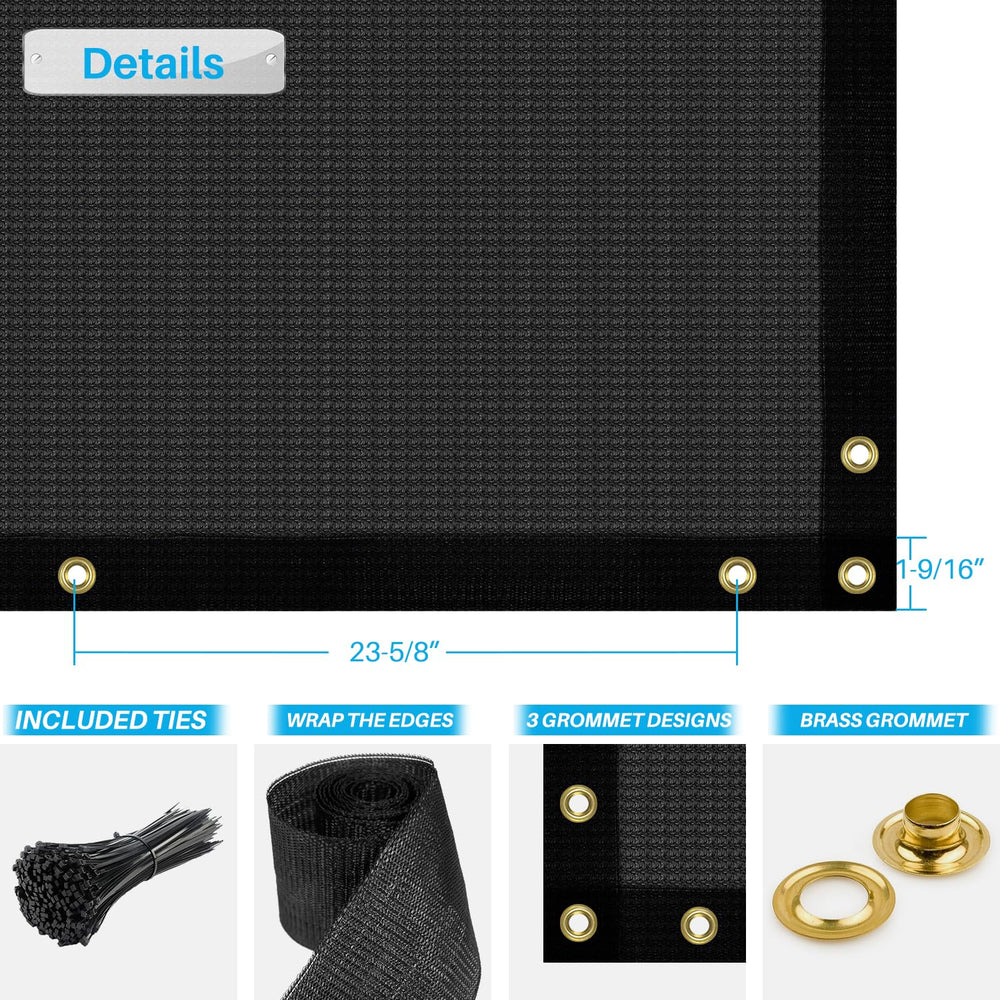 Patio primer plano de ojales de latón que facilitan montaje seguro y duradero