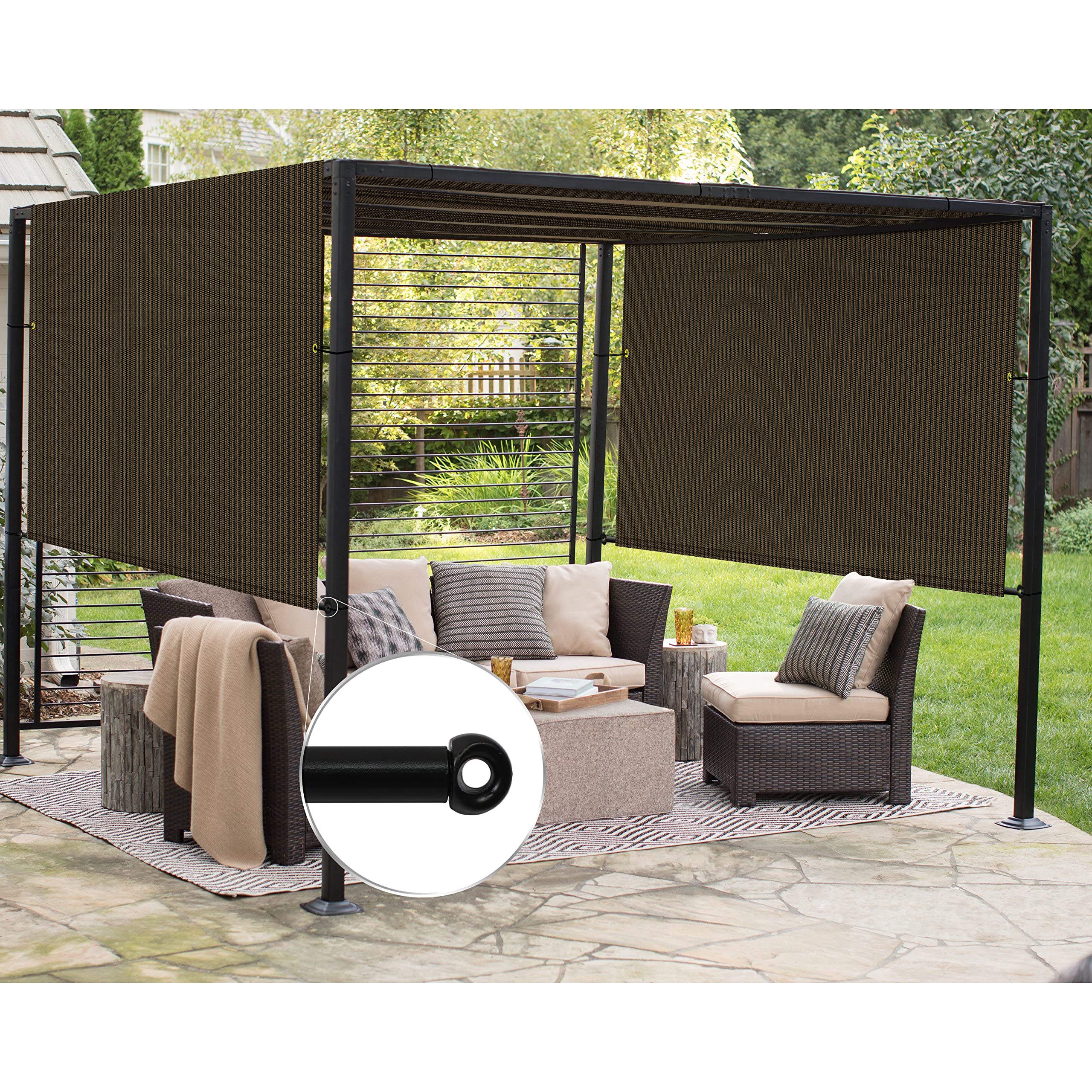 Patio Paradise vista frontal de la cubierta, sombra amplia y protección