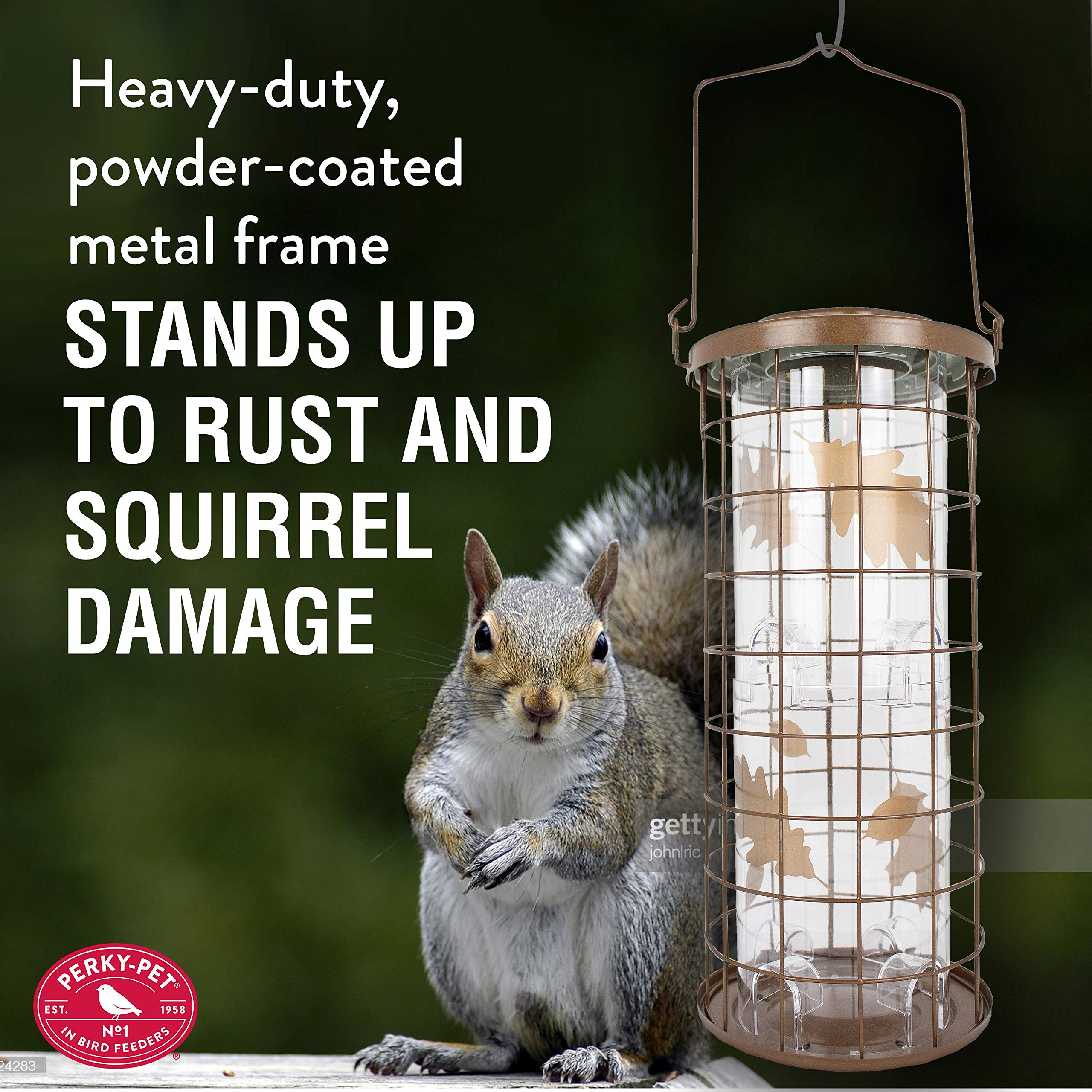 Perky-Pet comedero colgado en jardín, atractivo para observación de aves