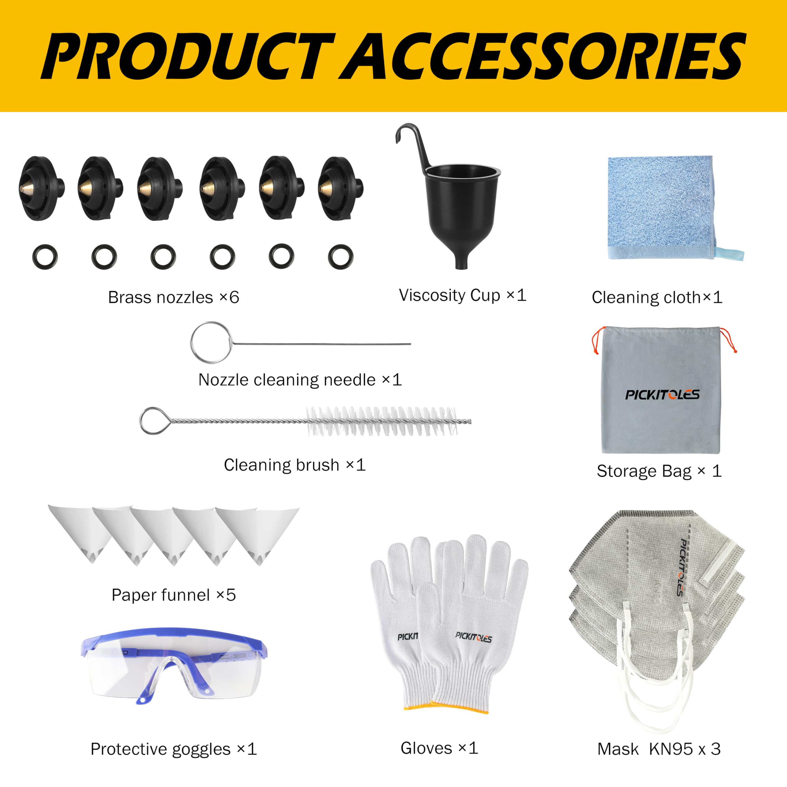 PICKITOLES accesorios incluidos listos para montaje y limpieza