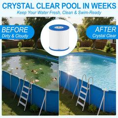 PJT cartucho instalado en bomba 330 GPH optimizando claridad del agua
