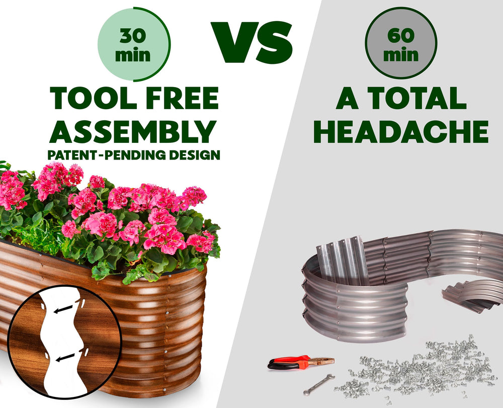 Plant & Plot primer plano del acabado imitación madera y metal galvanizado resistente