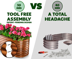 Plant & Plot primer plano del acabado imitación madera y metal galvanizado resistente