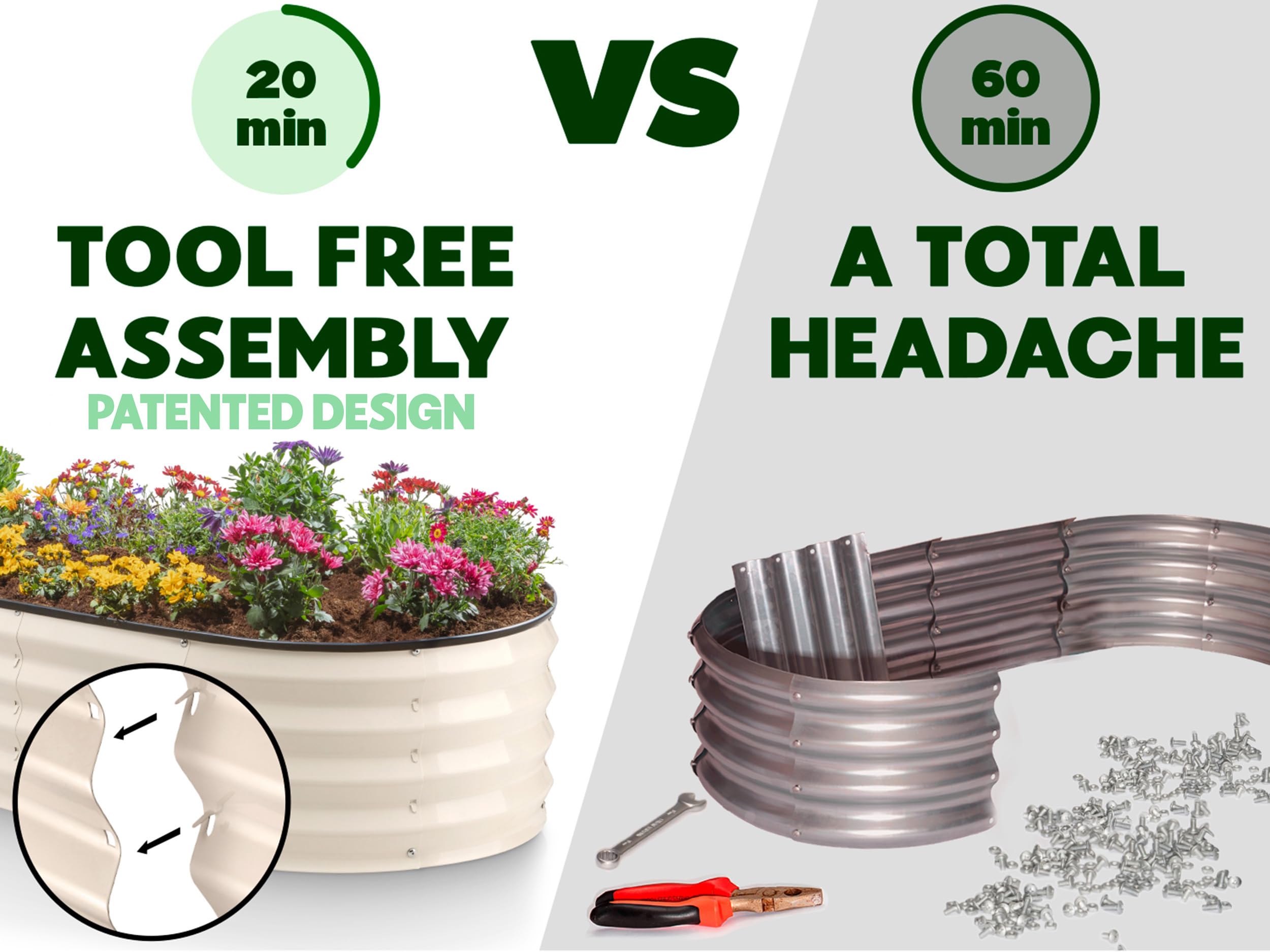 Plant & Plot primer plano de textura galvanizada, resistente a corrosión