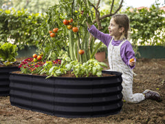 Plant & Plot jardinera en uso con verduras, cultivo eficiente y ordenado