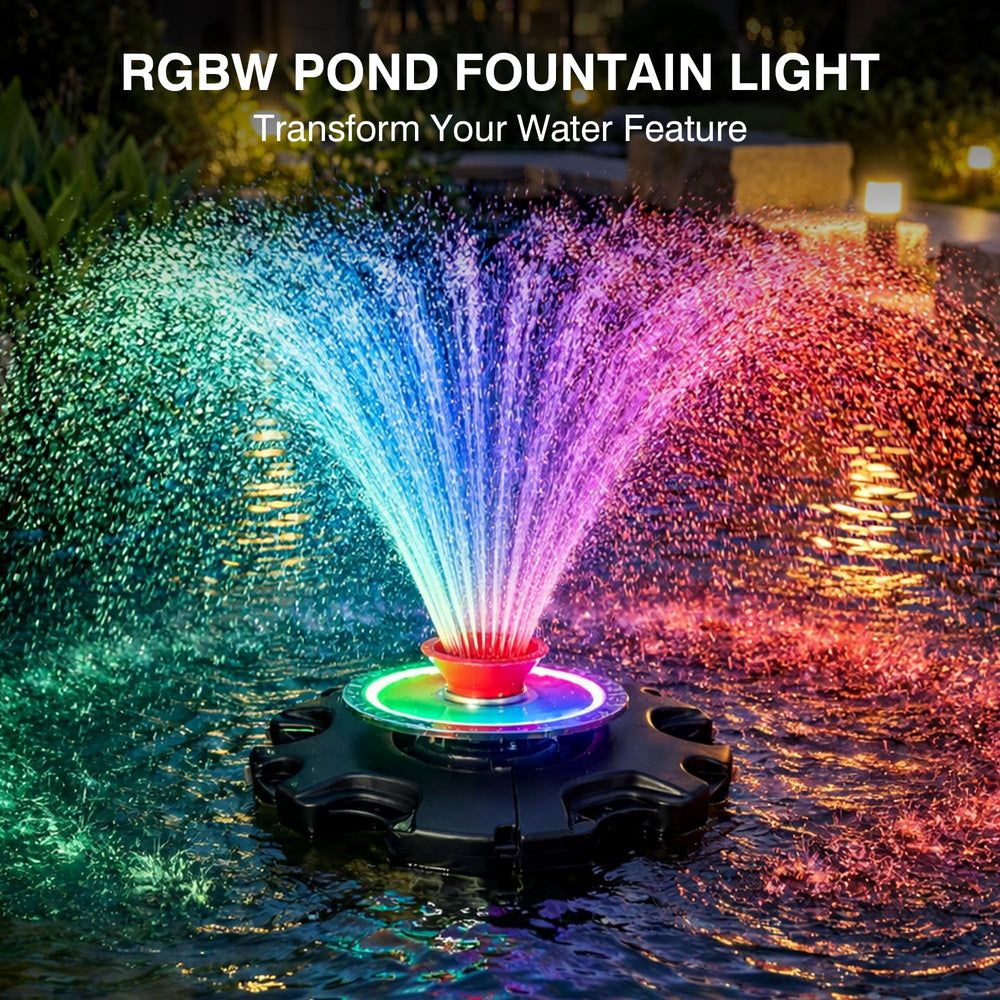 Pondvita escena nocturna con iluminación multicolor creando ambiente