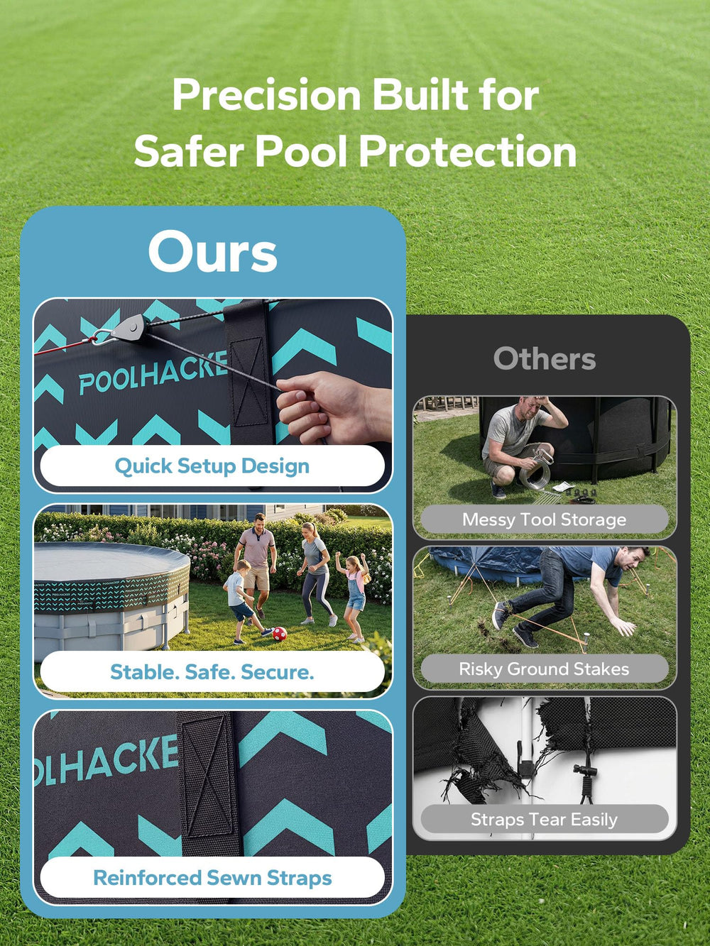 POOLHACKER comparación de escala junto a una persona para ver ajuste 12 ft