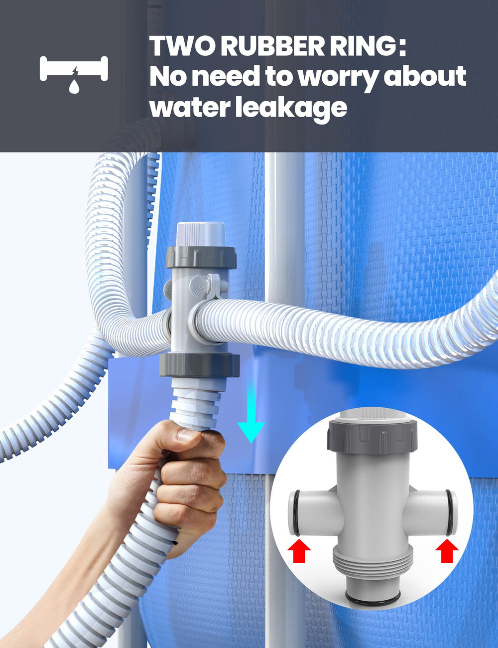 POOLHACKER conexión a accesorios Coleman compatibles, asegura integración con bombas y cloradores