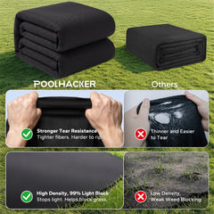 POOLHACKER tapete colocado bajo piscina elevando y protegiendo el liner